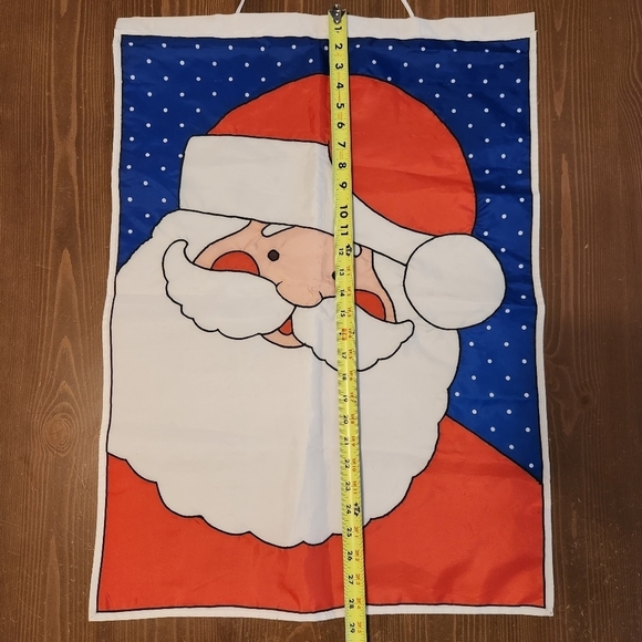 Vintage Avon Santa Claus Banner/Flag - Indoor Outdoor 21" x 29" Christmas Flag - Picture 2 of 12
